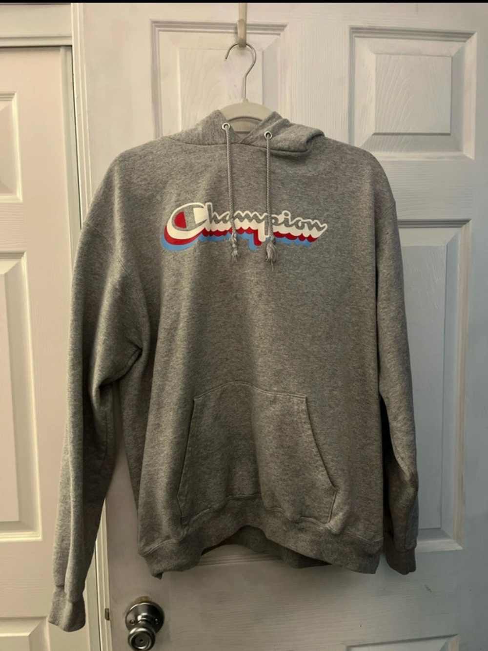 Champion women’s Gray Logo Hoodie Sweatshirt